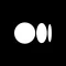 Three white oval shapes decreasing in size from left to right on a black background.
